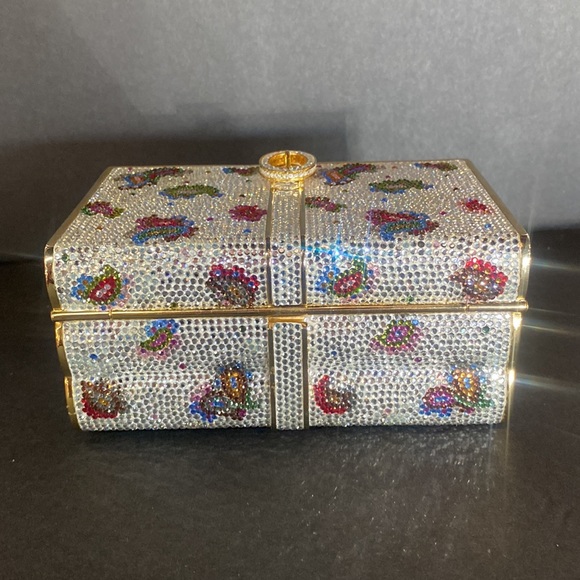Vntg Y2K 2000’s Judith Leiber Swarovski Crystal book stack / books minaudière - Picture 14 of 14